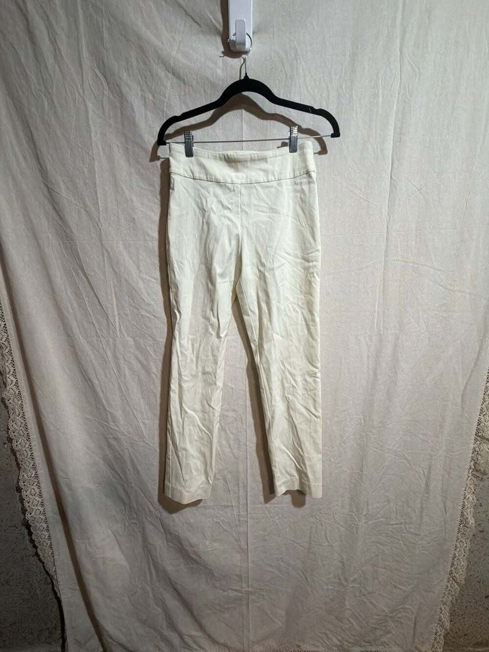 Krazy Larry Off-White Pull-On Slim Fit Ankle Pants Size 2